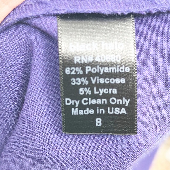 Black Halo Eva Keyhole Ruffle Royal Purple Dress size 8 - Picture 9 of 12